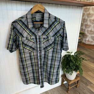 Curly Men’s Short‎ Sleeve Button Up Shirt Sz L